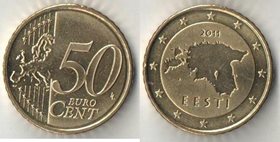 Эстония 50 евроцентов 2011 год
