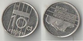 Нидерланды 10 центов (1989-2000) (Беатрикс, тип II, ромбик)