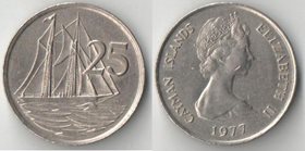 Кайман острова 25 центов (1972-1977) (Елизавета II) (тип I) (нечастый тип)