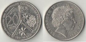 Австралия 20 центов 2001 год (Елизавета II) (Столетие Федерации - Территория столицы Австралии)