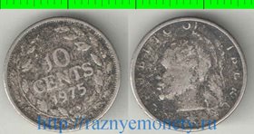 Либерия 10 центов 1975 год