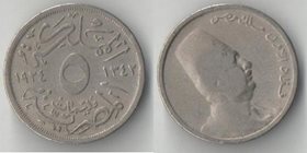 Египет 5 мильемов 1924 (1342) год (Фуад I) (тип I)
