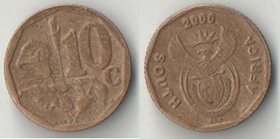 ЮАР 10 центов 2000 год  South Africa (тип II) (нечастый тип)