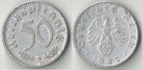 Германия (Третий Рейх) 50 пфеннигов 1940 год D (нечастый тип и год)