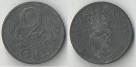 Дания 2 эре (1942-1944) (цинк)