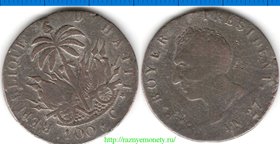 Гаити 100 сентимов 1830 год (серебро) - ПРЕЗИДЕНТ БОЙЕР - РЕДКОСТЬ