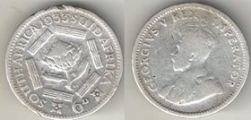 ЮАР 6 пенсов 1933 год (Георг V) (тип III, 1931-1936)