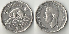 Канада 5 центов 1947 год (Георг VI)