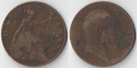 Великобритания 1 пенни 1905 год (Эдвард VII)
