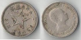 Гана 6 пенсов 1958 год