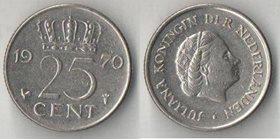 Нидерланды 25 центов (1969-1980) (Юлиана, тип II, петушок)