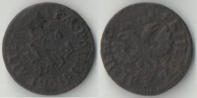 Россия денга 1704 год (Пётр I) (год буквами) (тип I, 1701-1704)