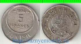 Тунис Французский 5 франков 1954 год