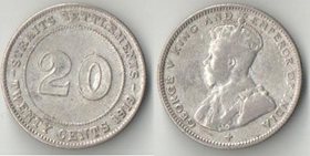 Стрейтс-Сетлментс 20 центов 1919 год (Георг V) (серебро)