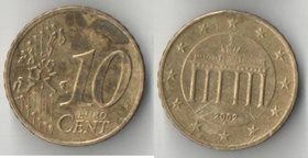 Германия (ФРГ) 10 евроцентов 2002 год А, D, F, G, J