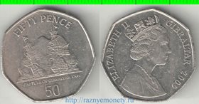 Гибралтар 50 пенсов (2006-2011) (Елизавета II) (Захват Гибралтара)