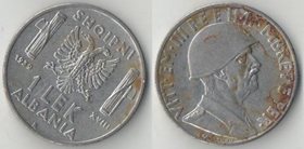 Албания (Итальянская оккупация) 1 лек 1939 год