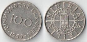 Германия (Саарленд) 100 франков 1955 год