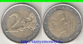 Нидерланды 2 евро 2014 год (тип II, нечастый тип) (Виллем) (биметалл)