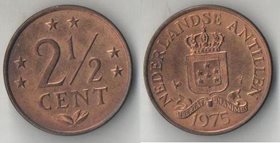 Нидерландские Антиллы 2 1/2 цента (1970-1978) (Юлиана, тип II, птичка)