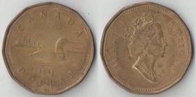 Канада 1 доллар 1991 года (Елизавета II)