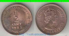 Британские Карибские Территории 1/2 цента (1955-1958) (Елизавета II) (редкий номинал)