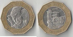 Сьерра-Леоне 500 леоне 2004 года (биметалл, нечастая)