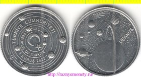 Турция 1 куруш 2022 год - УРАН - Планеты Солнечной системы