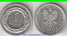 Польша 1 злотый 2017 год