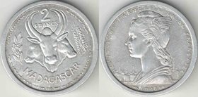 Мадагаскар Французский 2 франка 1948 год