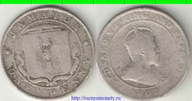 Ямайка 1 пенни 1907 год (Эдвард VII) (тип II, 1904-1910, нечастый тип и номинал)