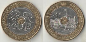 Монако 20 франков 1997 год (нечастый тип) (биметалл, триметалл)