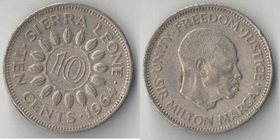 Сьерра-Леоне 10 центов 1964 года