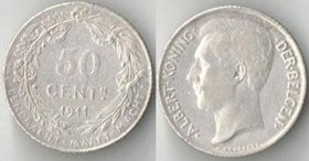 Бельгия 50 сантимов 1910 год (Альберт) (тип I, Belgen) (серебро)