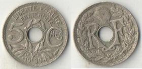Франция 5 сантимов 1939 год (тип 1938-1939) (никель-бронза)