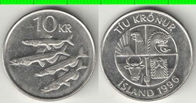 Исландия 10 крон (1996-2008) (тип III) (никель-сталь)