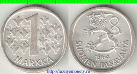 Финляндия 1 марка (1963-1968) (серебро)