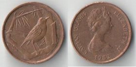 Кайман острова 1 цент 1982 год (Елизавета II) (тип I)