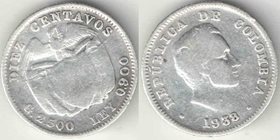 Колумбия 10 сентаво (1911-1942) (серебро)