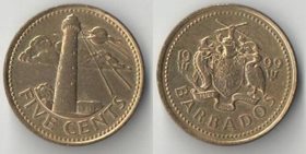 Барбадос 5 центов (1973-2007) (тип I, латунь)