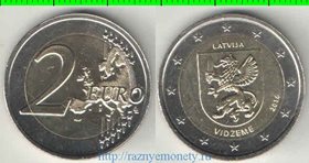 Латвия 2 евро 2016 год (тип III) (биметалл) (герб)