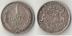 Латвия 1 лат 1924 год (серебро)