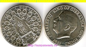 Гибралтар 1 фунт 2023 год - КАРЛ III (ЧАРЛЬЗ III) коронация