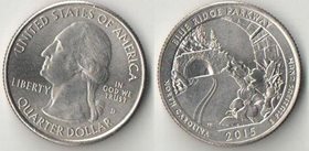 США 1/4 доллара 2015 год (Автомагистраль Блу-Ридж)