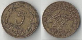 Экваториальная африка Французская (Камерун) 5 франков 1958 год (тип I, год-тип) (алюминий-бронза)