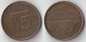 Нидерланды 5 центов (1982-1988) (Беатрикс, тип I, птичка)