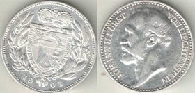 Лихтенштейн 1 крона 1904 год (серебро)