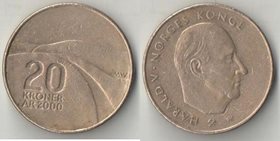 Норвегия 20 крон 2000 год (Миллениум) (редкий тип)