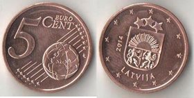 Латвия 5 евроцентов 2014 год