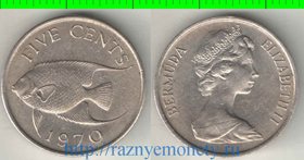 Бермуды (Бермудские острова) 5 центов (1970-1977) (Елизавета II) (тип I)